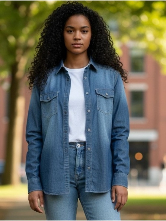 Rock & Republic Tops - Rock Republic Blue Denim Blouse Medium #BL3